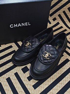 Chanel Women's Black Loafers
